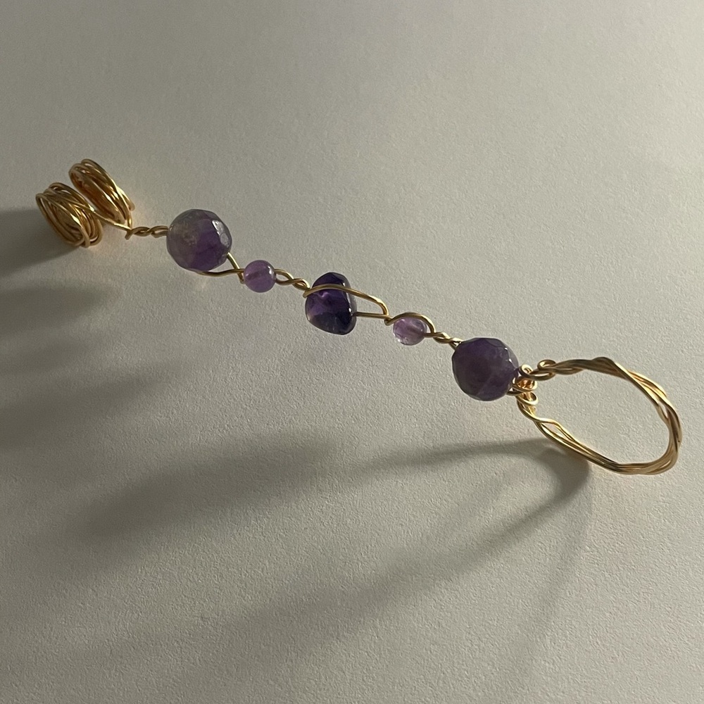 Handmade Amethyst Smoke Ring By PR Artisan